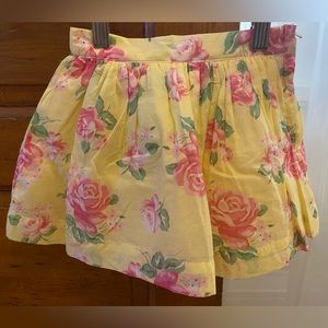 Vintage Janie and Jack Pale Yellow and Pink Floral Adjustable Waist Skirt NWT
